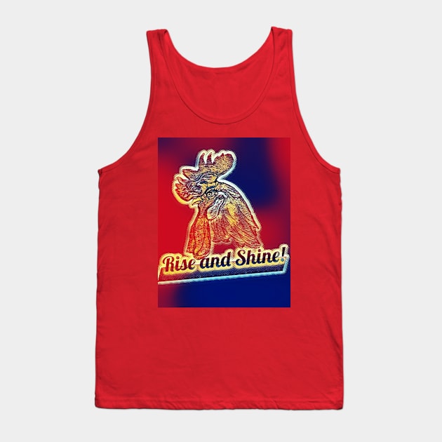 Rise and Shine!  Rooster with Large Comb Tank Top by Shell Photo & Design